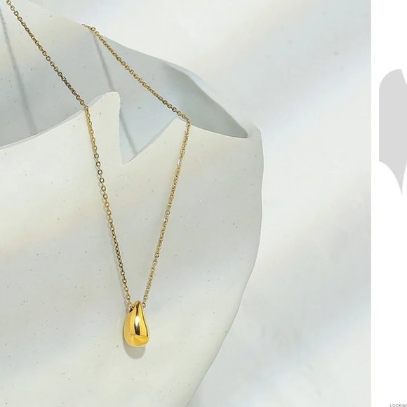 New 18K Gold Plated Waterdrop Necklace - Picture 3 of 6